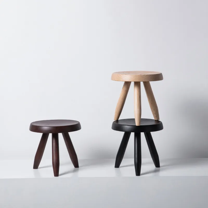 Office Furniture For Sale - Nordic Solid Wood Round Stool Living