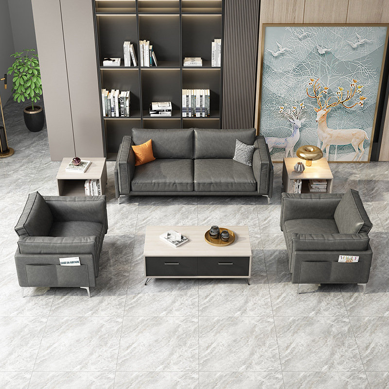 Office Furniture For Sale - Modern Simple Office Sofa Tea Table