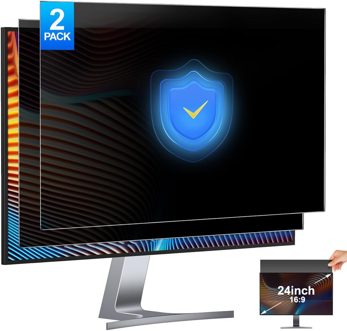 2 Pack 24 Inch Computer Privac - Monitor Privacy Filter review and price