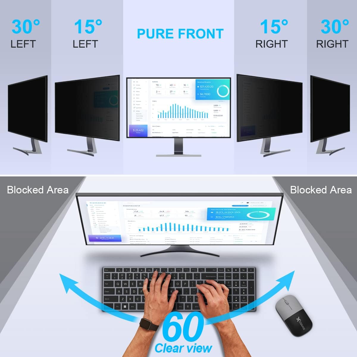 2 Pack 24 Inch Computer Privac - Monitor Privacy Filter review and price