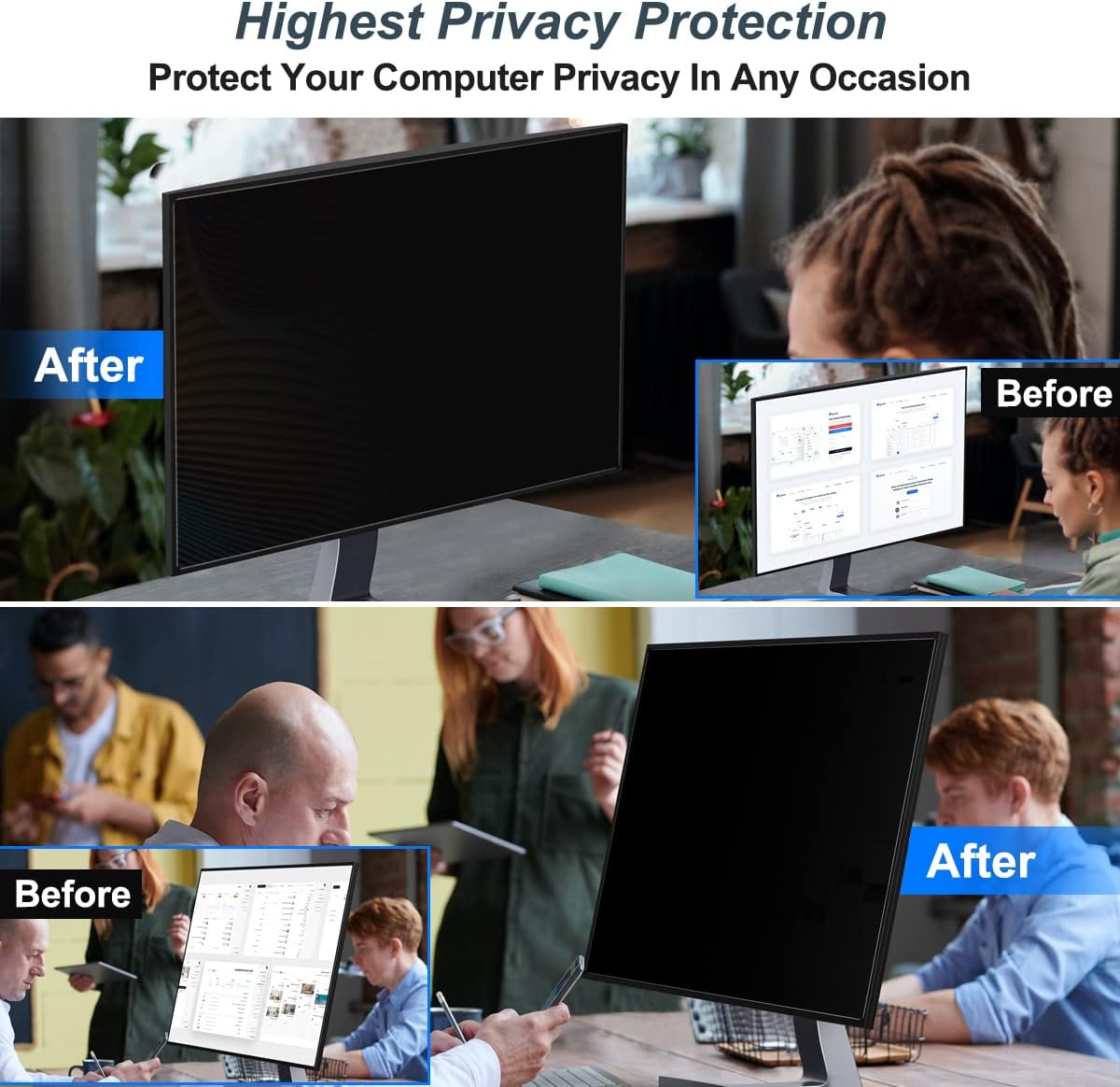 2 Pack 24 Inch Computer Privac - Monitor Privacy Filter review and price