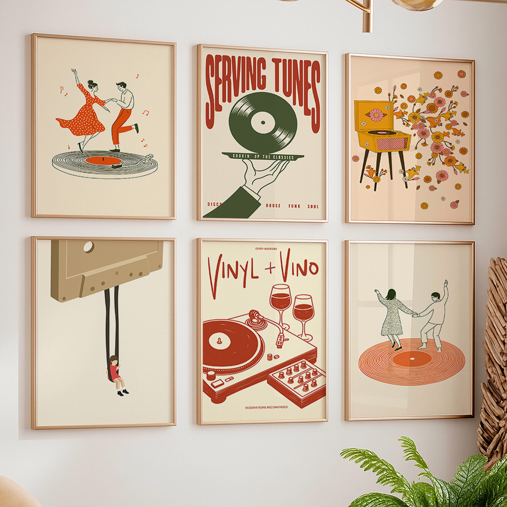 1pc Vintage Music Canvas Poste - Office Furniture For Sale review and price