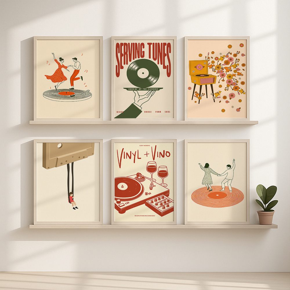 1pc Vintage Music Canvas Poste - Office Furniture For Sale review and price