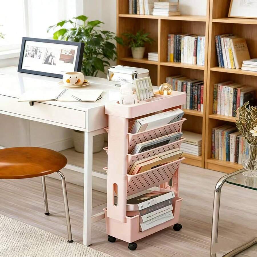 5-Tier Rolling Storage Cart Wi - Book Cart Rolling review and price